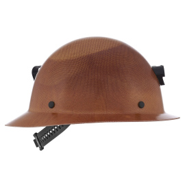MSA 460389 Skullgard Full Brim Hard Hat w/ Lamp Bracket - Staz-On Suspension - Natural Tan