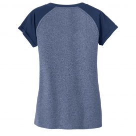 New Era LNEA107 Ladies Heritage Blend Varsity Tee - Dark Royal/Dark Royal Twist
