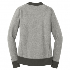 New Era LNEA503 Ladies French Terry Baseball Full-Zip - Light Graphite Twist/Graphite