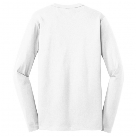 New Era NEA102 Heritage Blend Long Sleeve Crew Tee - White
