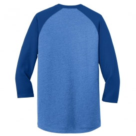 New Era NEA104 Heritage Blend 3/4-Sleeve Baseball Raglan Tee - Royal/Royal Heather