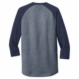 New Era NEA104 Heritage Blend 3/4-Sleeve Baseball Raglan Tee - True Navy/True Navy Twist