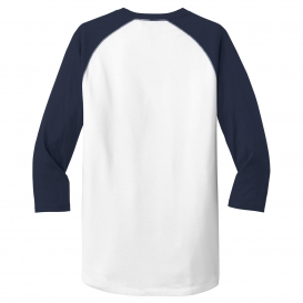 New Era NEA104 Heritage Blend 3/4-Sleeve Baseball Raglan Tee - True Navy/White