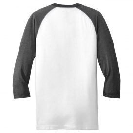 New Era NEA121 Heritage Blend 3/4-Sleeve Baseball Raglan Tee - Black Heather/White