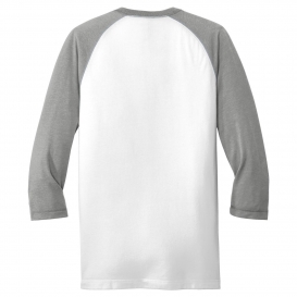 New Era NEA121 Heritage Blend 3/4-Sleeve Baseball Raglan Tee - Shadow Grey Heather/White