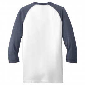 New Era NEA121 Heritage Blend 3/4-Sleeve Baseball Raglan Tee - True Navy Heather/White