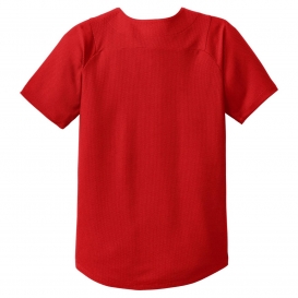 New Era YNEA220 Youth Diamond Era Full-Button Jersey - Scarlet