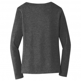 Port & Company LPC450VLS Ladies Long Sleeve Fan Favorite V-Neck Tee - Dark Heather Grey