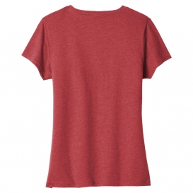 Port & Company LPC455V Ladies Fan Favorite Blend V-Neck Tee - Team Cardinal Heather