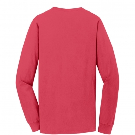 Port & Company PC099LS Beach Wash Garment-Dyed Long Sleeve Tee - Poppy