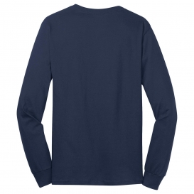 Port & Company PC54LS Long Sleeve Core Cotton Tee - Heather Navy