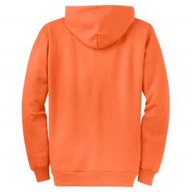 Port & Company PC78ZH Core Fleece Full-Zip Hooded Sweatshirt - Neon Orange