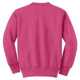 Port & Company PC90Y Youth Core Fleece Crewneck Sweatshirt - Sangria