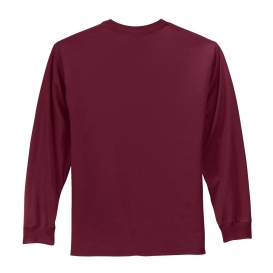 Port & Company PC61LS Long Sleeve Essential T-Shirt - Cardinal | Full ...