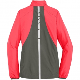 Port Authority L345 Ladies Zephyr Reflective Hit Full-Zip Jacket - Hot Coral/Grey Steel