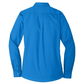 Port Authority LW100 Ladies Long Sleeve Carefree Poplin Shirt - Coastal Blue