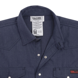 Radians FRS-004G VolCore Cat 2 Vented Pearl Snap FR Shirt - Navy