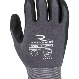 Radians RWG63 Touchscreen Nylon/Spandex Shell with Micro Foam Nitrile Coated Gloves