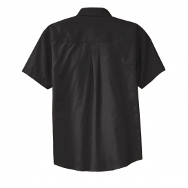 Port Authority S508 Short Sleeve Easy Care Shirt - Black/Light Stone ...