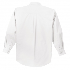 Port Authority S608 Long Sleeve Easy Care Shirt - White/Light Stone