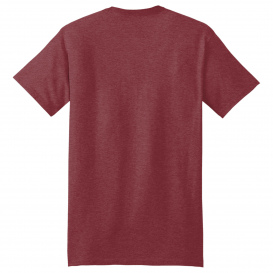 Hanes 5180 Beefy-T 100% Cotton T-Shirt - Heather Red