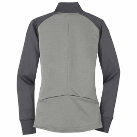 Nike 578674 Ladies Dri-FIT 1/2-Zip Cover-Up - Dark Grey Heather/Dark Grey/White