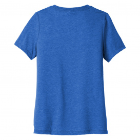 Bella + Canvas BC6415 Women\'s Relaxed Triblend V-Neck Tee - True Royal Triblend