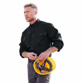 CornerStone CSW174 Long Sleeve Select Ripstop Shirt - Black