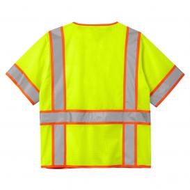 CornerStone CSV106 ANSI 107 Class 3 Surveyor Mesh Zippered Two-Tone Short Sleeve Vest - Yellow/Lime