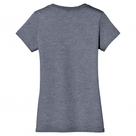 District DM1170L Women\'s Perfect Weight V-Neck Tee - Heathered Navy