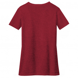 District DM1190L Women's Perfect Blend V-Neck Tee - Red Fleck
