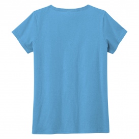 District DT5002 Women's The Concert Tee V-Neck - Aquatic Blue