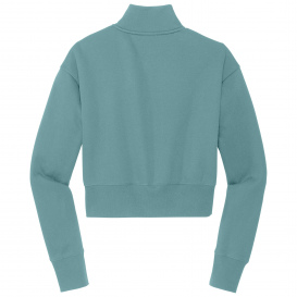 District DT6111 Women\'s V.I.T Fleece 1/2-Zip - Eucalyptus Blue