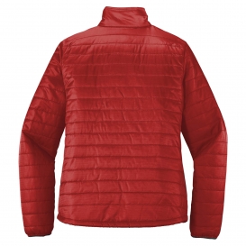 Port Authority L850 Ladies Packable Puffy Jacket - Fire Red/Graphite