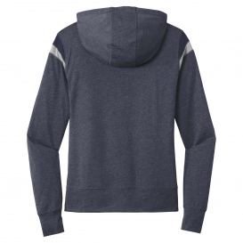 New Era LNEA108 Ladies Heritage Blend Varsity Hoodie - True Navy Heather/True Navy/Rainstorm Grey Heather