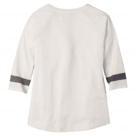 New Era LNEA136 Ladies Tri-Blend 3/4-Sleeve Tee - Fan White Solid/Shadow Grey