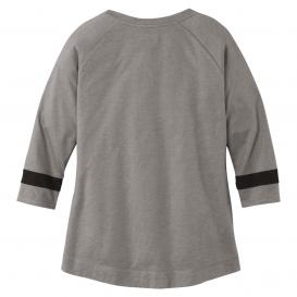 New Era LNEA136 Ladies Tri-Blend 3/4-Sleeve Tee - Shadow Grey/Black Solid