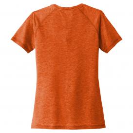 Sport-Tek LST400 Ladies PosiCharge Tri-Blend Wicking Scoop Neck Raglan Tee - Deep Orange Heather