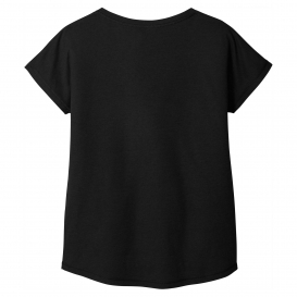Sport-Tek Ladies PosiCharge LST401 Tri-Blend Wicking Dolman Tee - Black Triad Heather