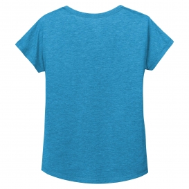 Sport-Tek Ladies PosiCharge LST401 Tri-Blend Wicking Dolman Tee - Pond Blue Heather