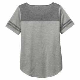Sport-Tek LST403 Ladies PosiCharge Tri-Blend Wicking Fan Tee - Dark Grey Heather/Light Grey Heather