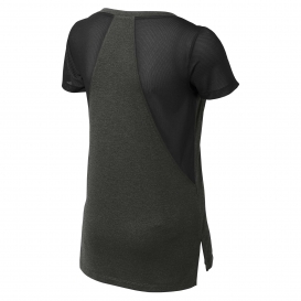 Sport-Tek LST465 Ladies Endeavor Tee - Black Heather/Black
