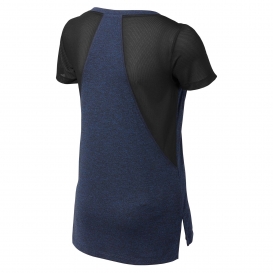 Sport-Tek LST465 Ladies Endeavor Tee - Dark Royal Heather/Black