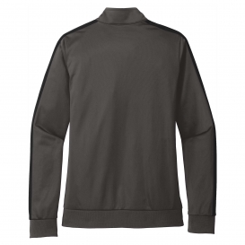 Sport-Tek LST94 Ladies Full-Zip Tricot Track Jacket - Graphite Grey/Black