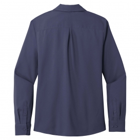 Port Authority LW401 Ladies Long Sleeve Performance Staff Shirt - True Navy