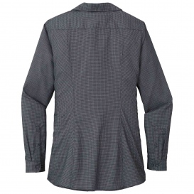 Port Authority LW645 Ladies Pincheck Easy Care Shirt - Black/Grey Steel