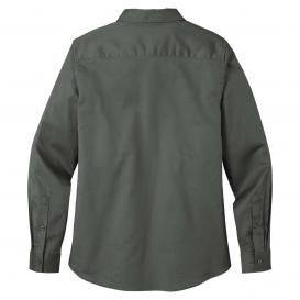 Port Authority LW808 Ladies Long Sleeve SuperPro React Twill Shirt - Storm Grey