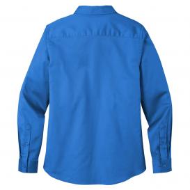 Port Authority LW808 Ladies Long Sleeve SuperPro React Twill Shirt - Strong Blue