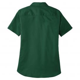Port Authority LW809 Ladies Short Sleeve SuperPro React Twill Shirt - Dark Green