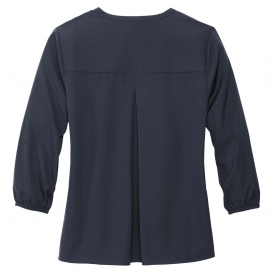 Mercer+Mettle MM2011 Women\'s Stretch Crepe 3/4-Sleeve Blouse - Night Navy
